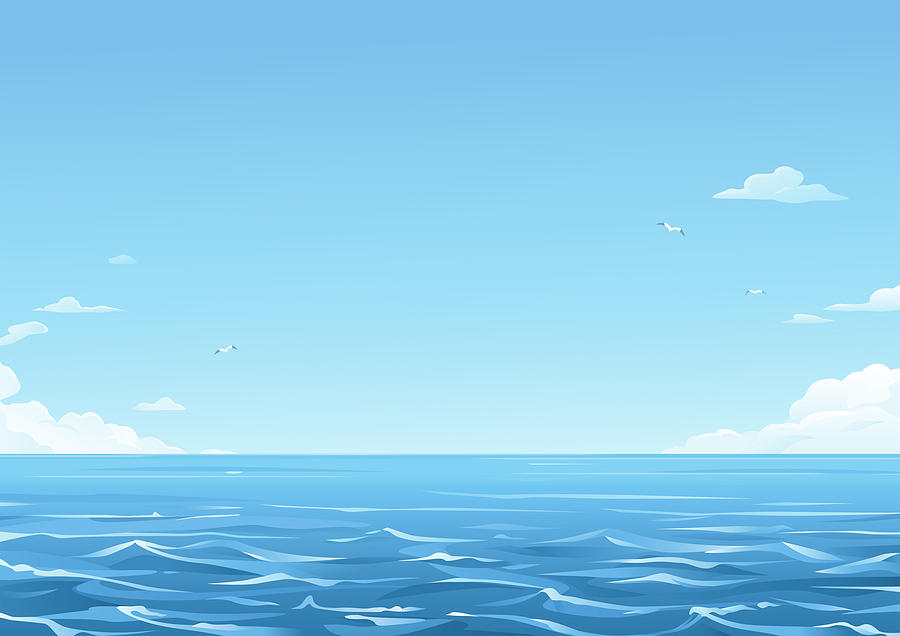Blue Sea Background Drawing by Kbeis