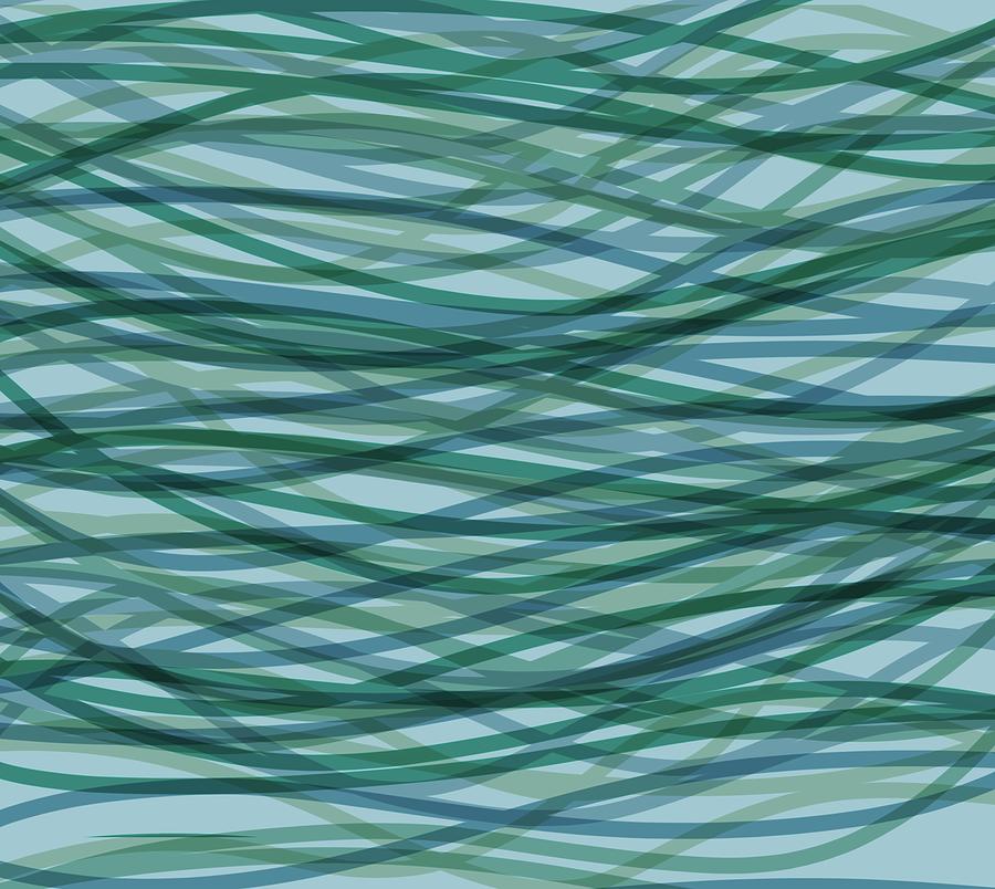 Blue Sea Grass Abstract Digital Art by Angie Tirado