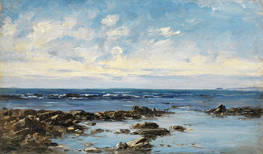 Blue sea view blue sky view Antique landscape Painting by Carlos de ...