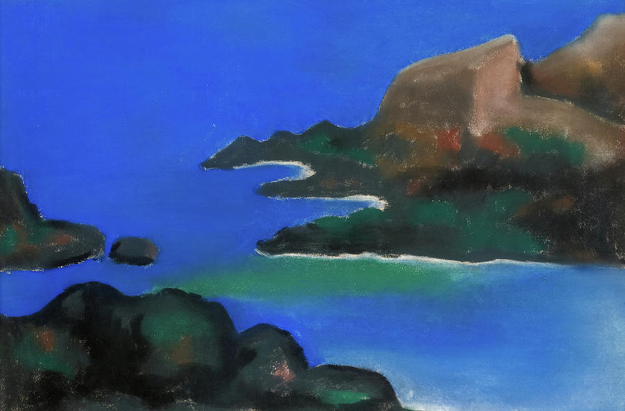 Abstract Painting - Blue Sea with Rocks, 1922 by Georgia OKeeffe