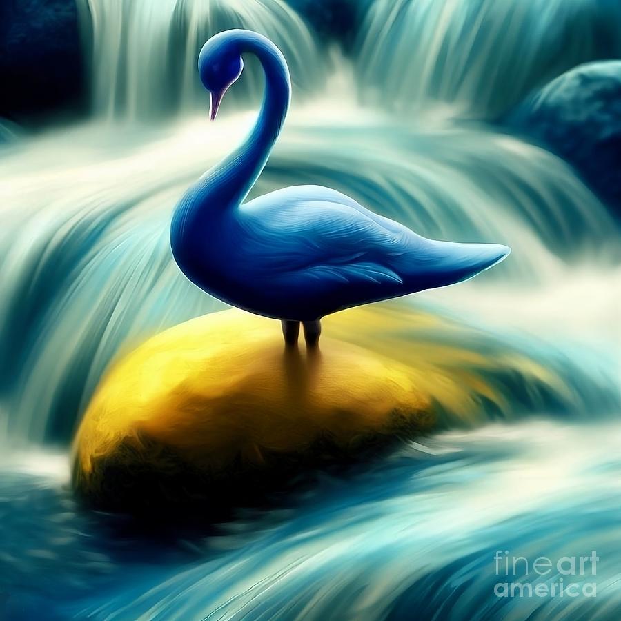 Blue Seagull Digital Art by Evocative Art