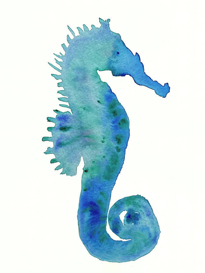 Spiny Seahorse In Blue Painting by Deborah League - Fine Art America