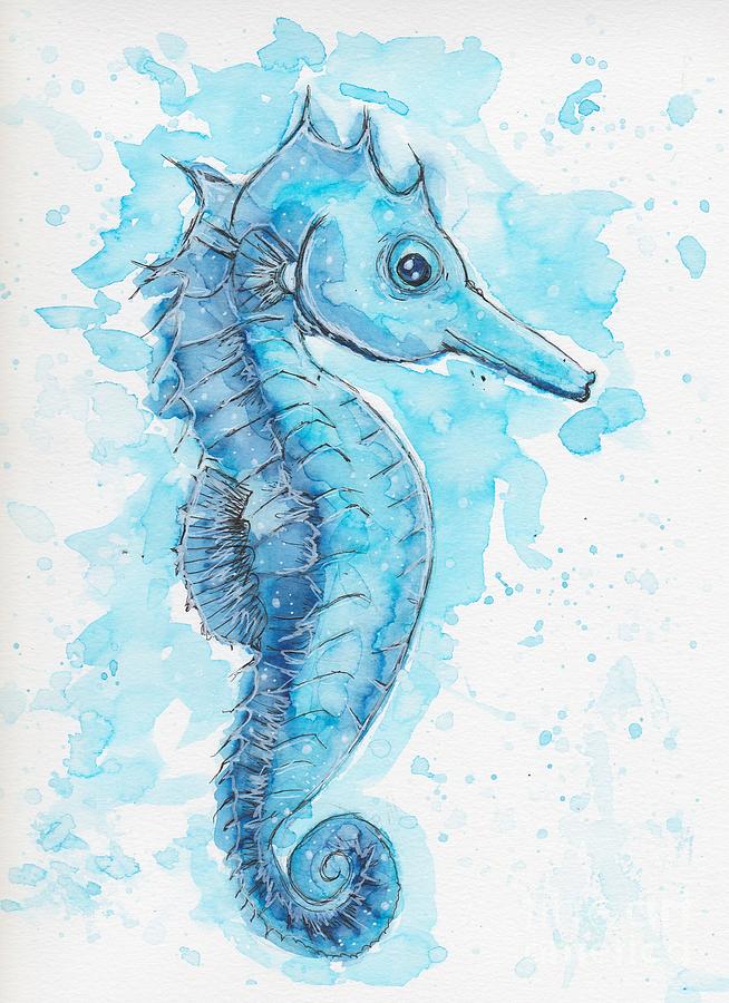 Blue Seahorse Painting by Vanessa Perugini - Fine Art America