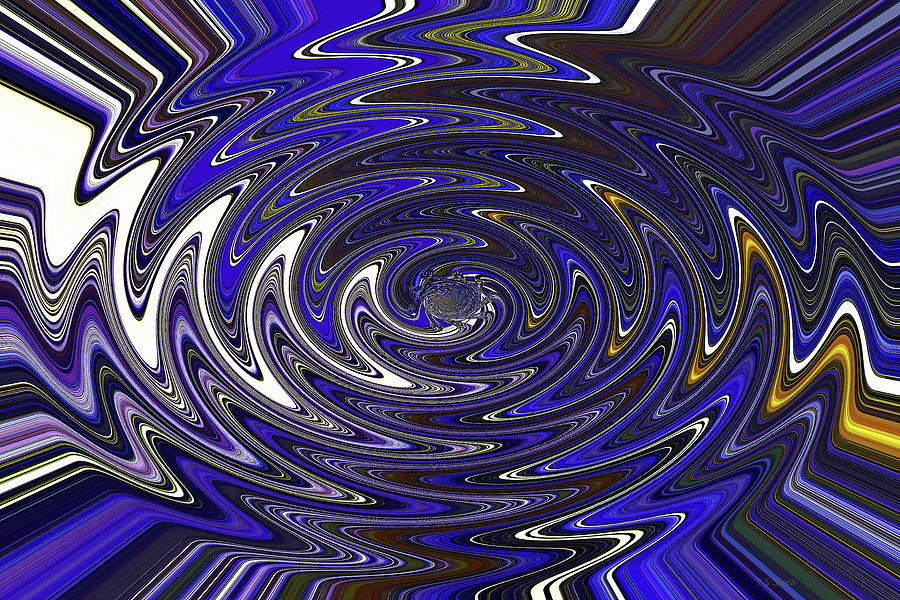 Blue Shadow Twist Abstract Digital Art by Tom Janca