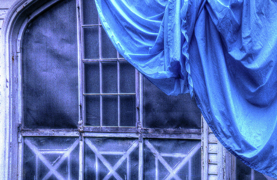 Blue Sheet on a Country Porch Photograph by Wayne King
