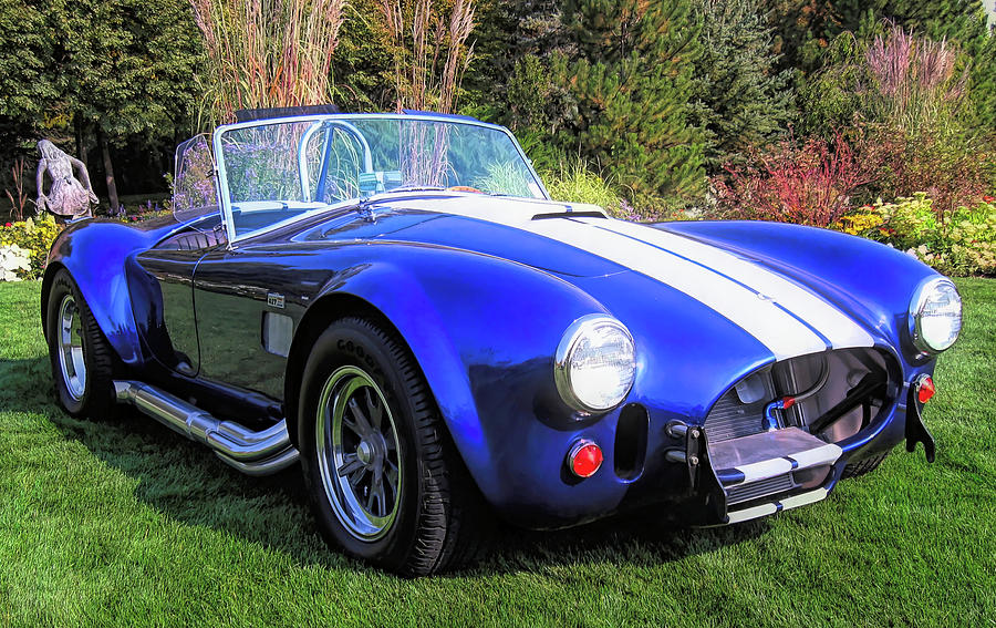 Blue Shelby 427 Cobra in the Garden Photograph by DK Digital | Fine Art ...