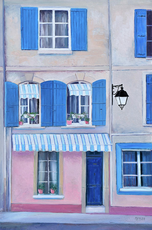 Blue shutters Arles France Painting by Jan Matson