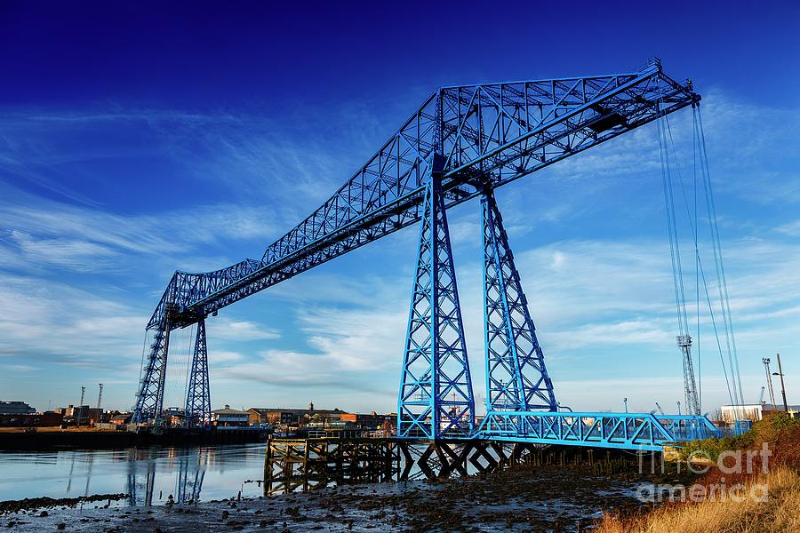 Blue skies above the Tees Transporter bridge. Photograph by Phill Thornton