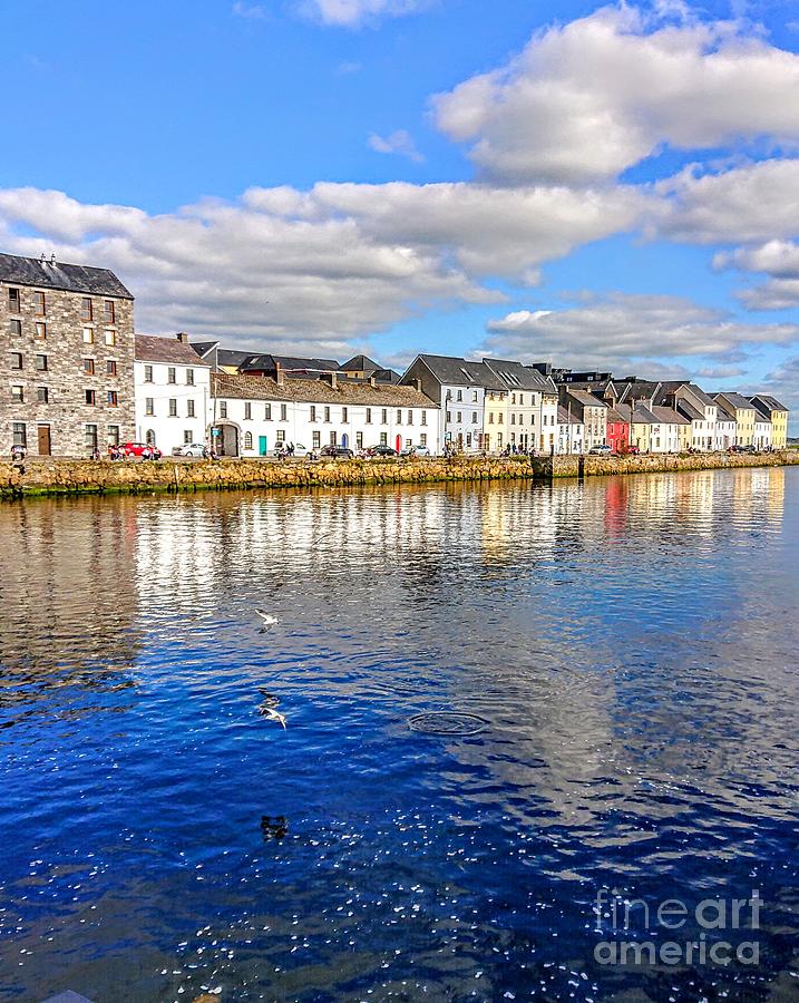 art prints of Galway Blue skies over Galway Ireland  Painting by Mary Cahalan Lee - aka PIXI