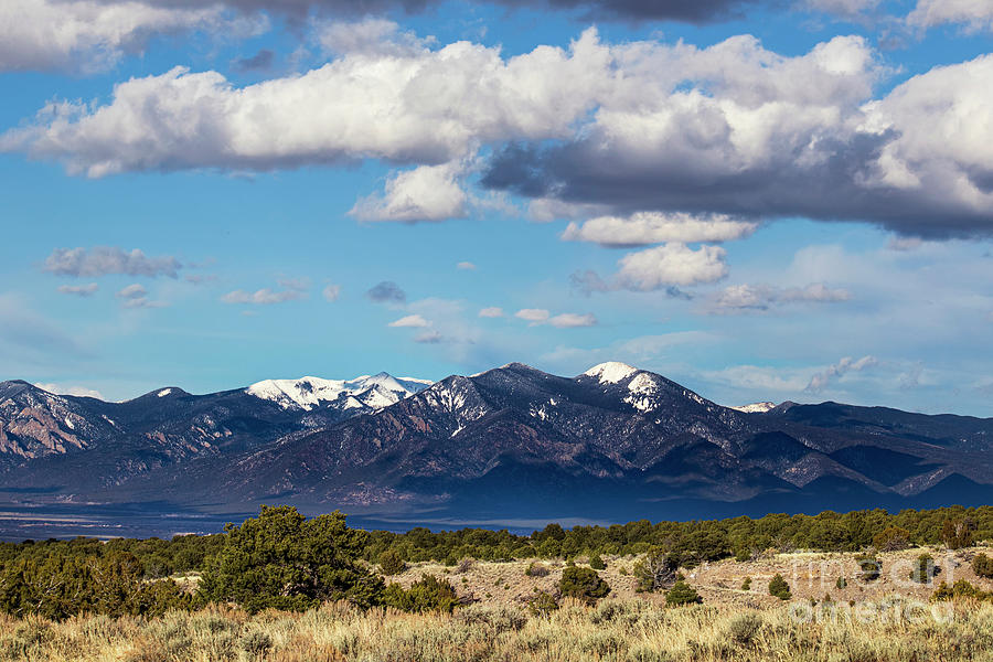 Blue Skies Over Taos Mountains Photograph by Elijah Rael