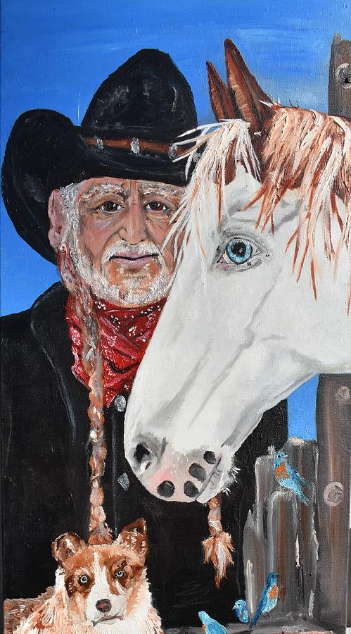 Willy Nelson Painting - Blue Skies by Susan Voidets