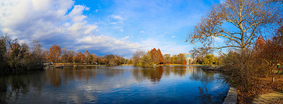 Blue Sky and Clouds Over the Lake at Centennial Park Photograph by Marcus Jones