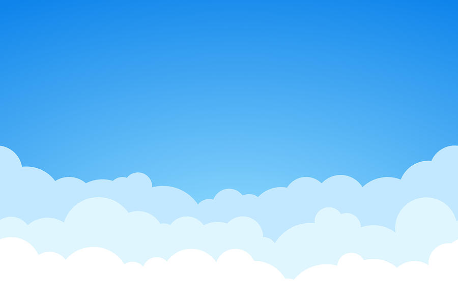 Blue sky and clouds seamless vector background. Drawing by Dimitris66