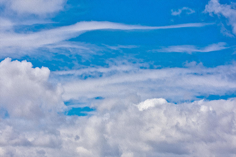 Blue Sky and Fluffy Clouds Photograph by Lucia Vega - Fine Art America