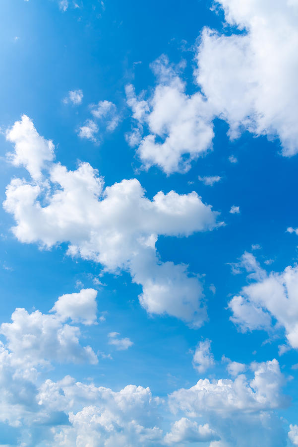 blue sky and White cloud nature background. Photograph by Pongnathee Kluaythong