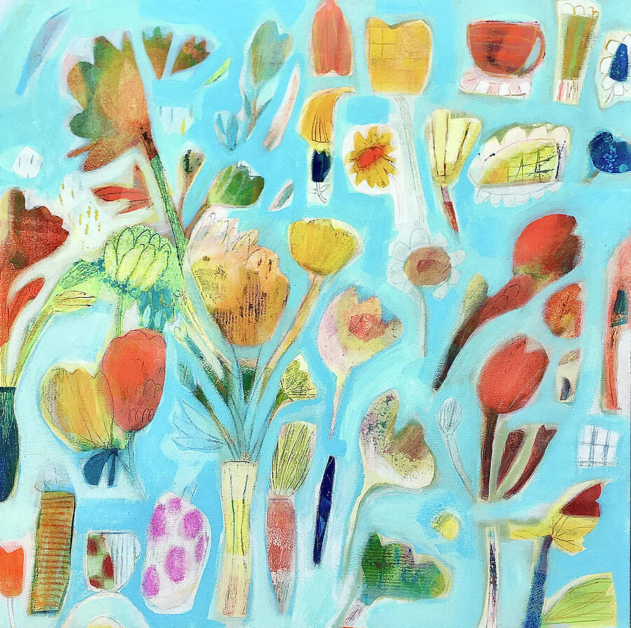 Abstract Painting - Blue Sky Monday by Cheri Glover Abstract Painting - Blue Sky Monday by Cheri Glover