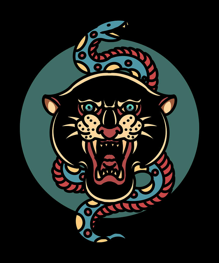 Unify Tattoo Company : Tattoos : Nature Animal Snake : Traditional panther  and Snake