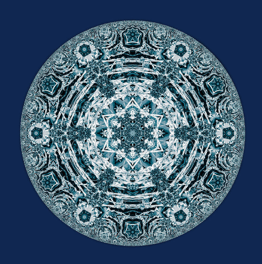 Blue Snowflake Kaleidoscope  Mixed Media by Eileen Backman