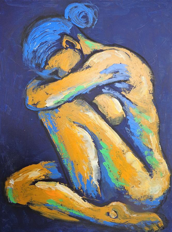 Emotional Painting - Blue Soul 4 - Female Nude by Carmen Tyrrell