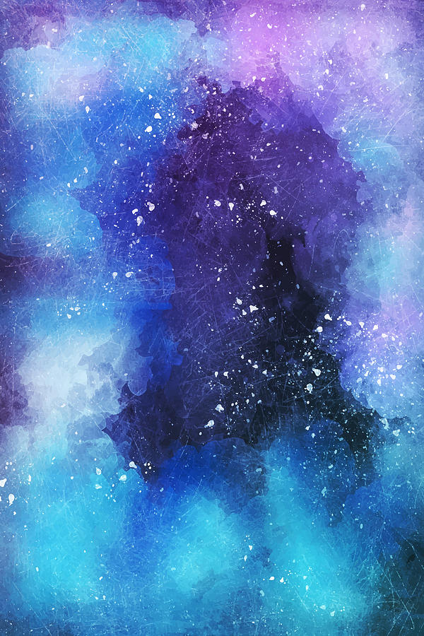 Blue And Purple Space Galaxy Art Print by Sololos 