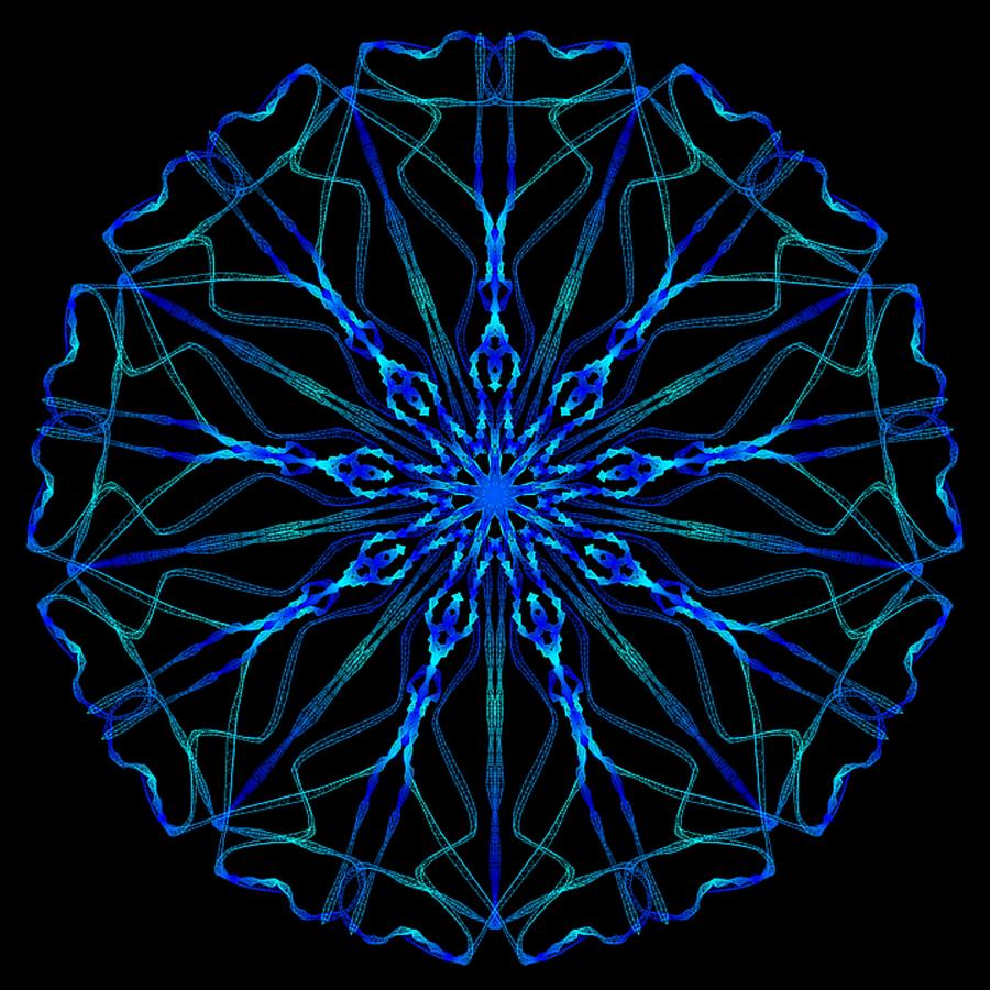 Blue Sparkle Mandala Mixed Media by Teresa Trotter