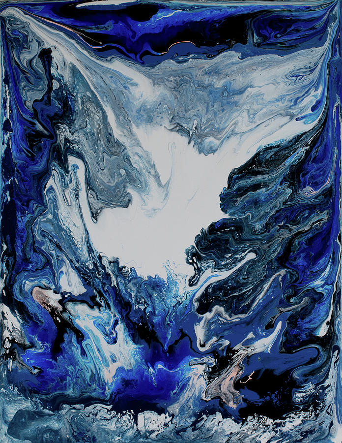 Blue Splash Painting by Chris Busch