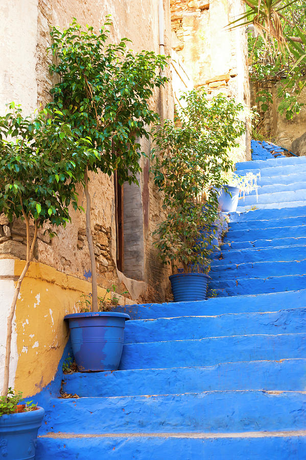 Blue stairs Photograph by Anna Kluba