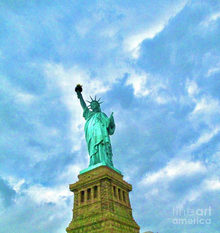 Blue Statue of Liberty Photograph by Aziza Del Rosario - Fine Art America