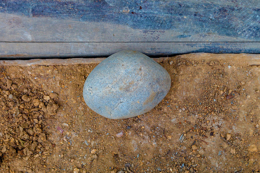 Blue Stone on Clay with Blue Board Photograph by W Chris Fooshee