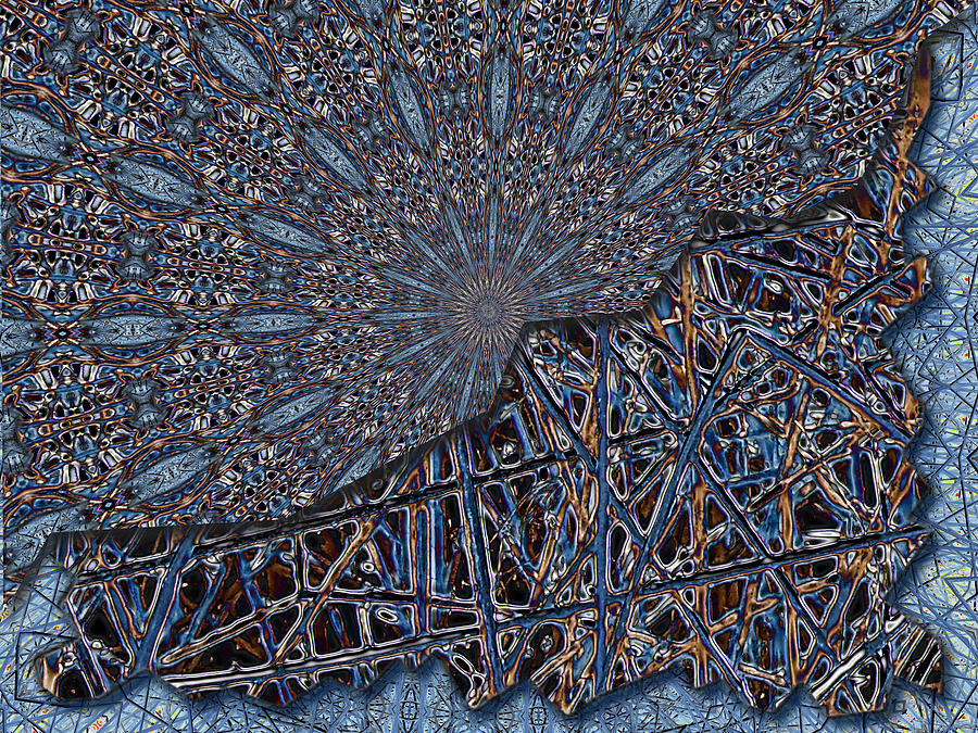 Abstract Digital Art - Blue Straw by Susan Kinney