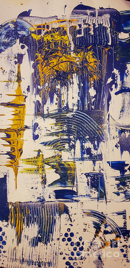 Abstract Drawing - Blue Streak by Marc Chambers