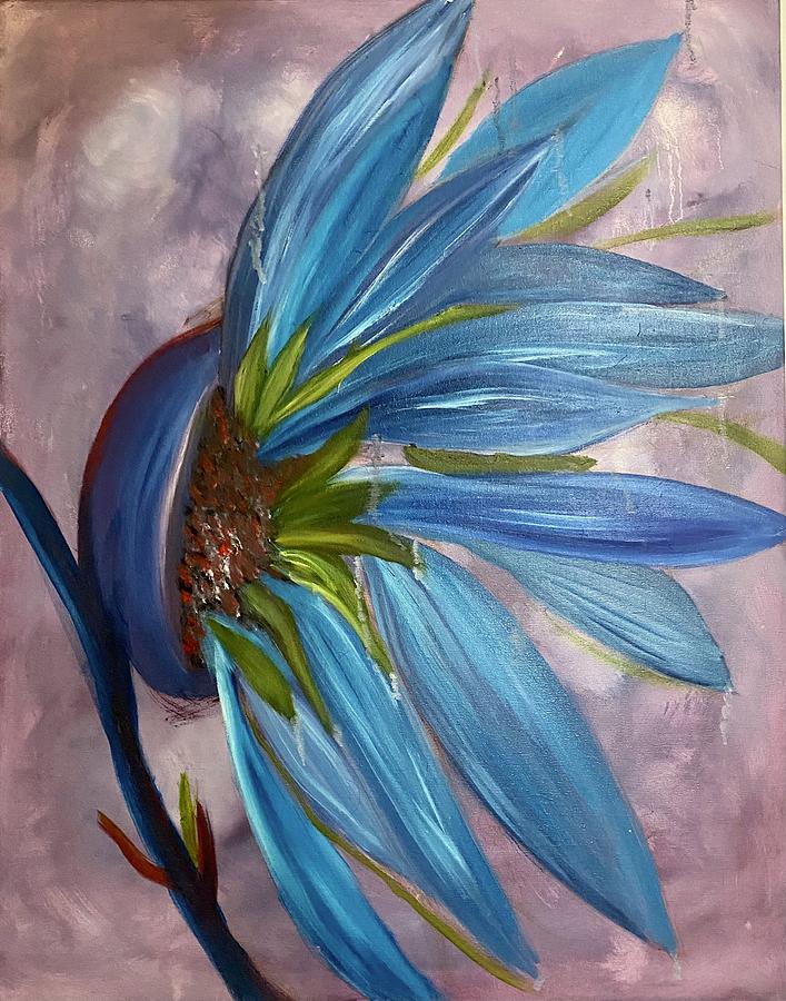 Blue Sunflower  Painting by Monica Hebert