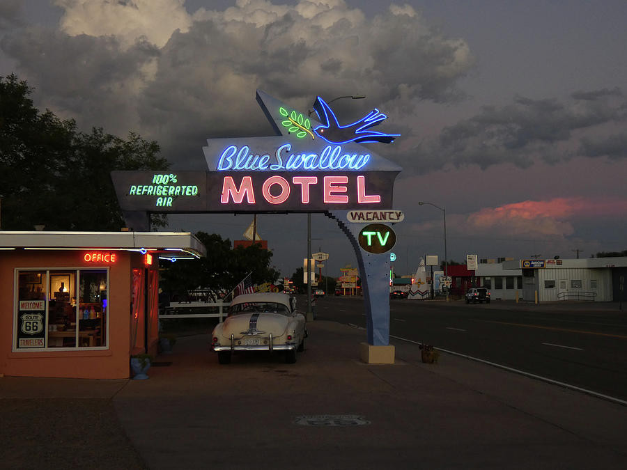 Blue Swallow Motel Photograph by Bob Geary