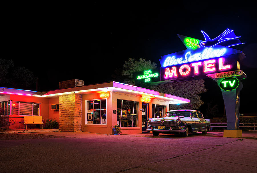 Blue Swallow Motel Photograph By Robinjean - Fine Art America