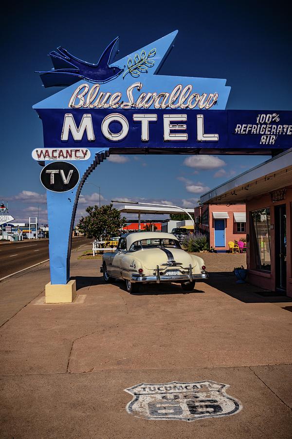 Blue Swallow Motel Route 66 Photograph by Linda Unger