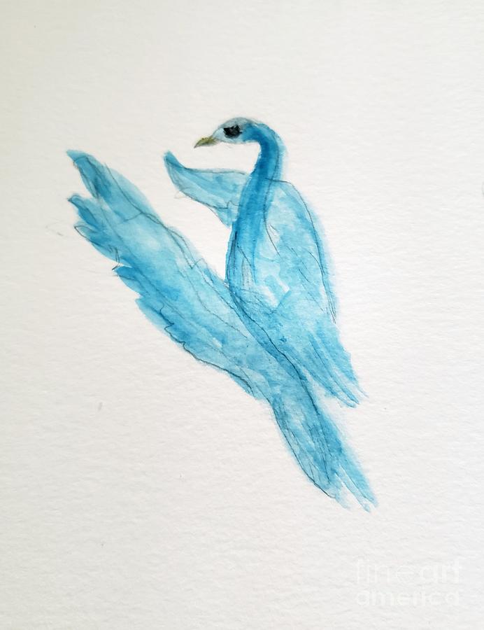 Blue Swan Painting by Margaret Welsh Willowsilk