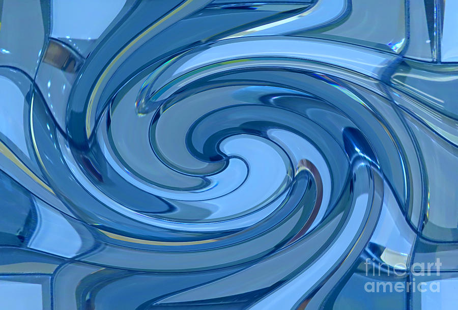Symmetry Painting - Blue Swirl by John Malone