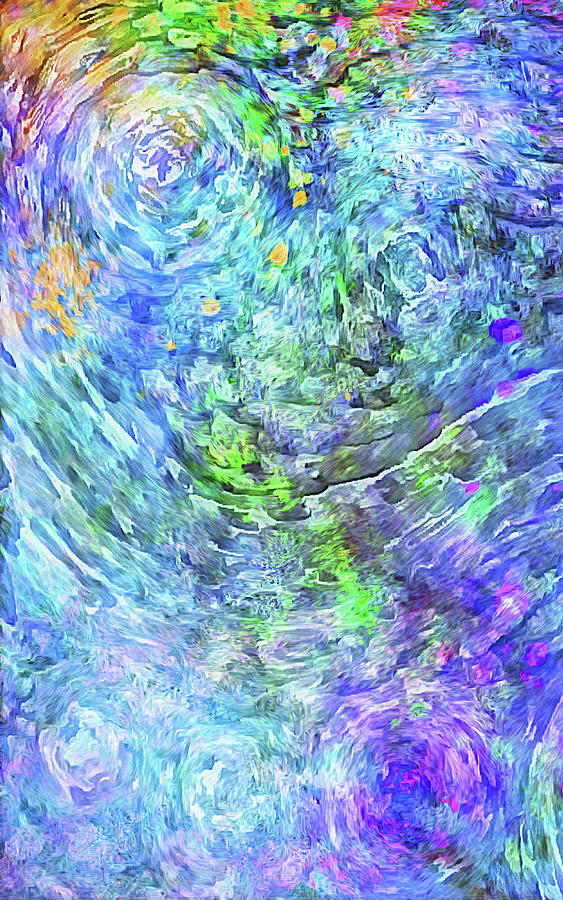 Blue Swirl One - abstract art by Ann Powell Painting by Ann Powell