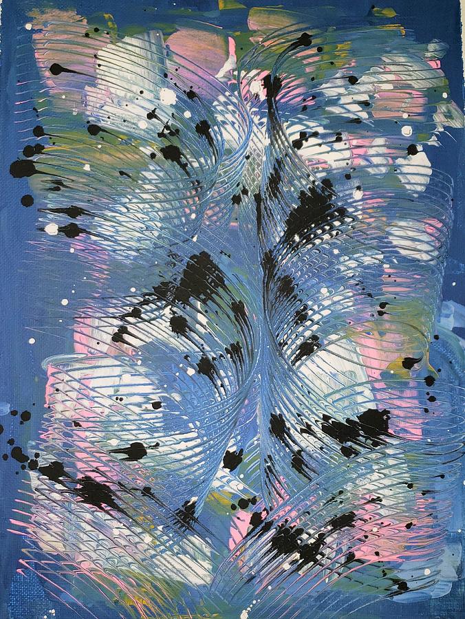Blue Swirls Painting by Samantha Latterner