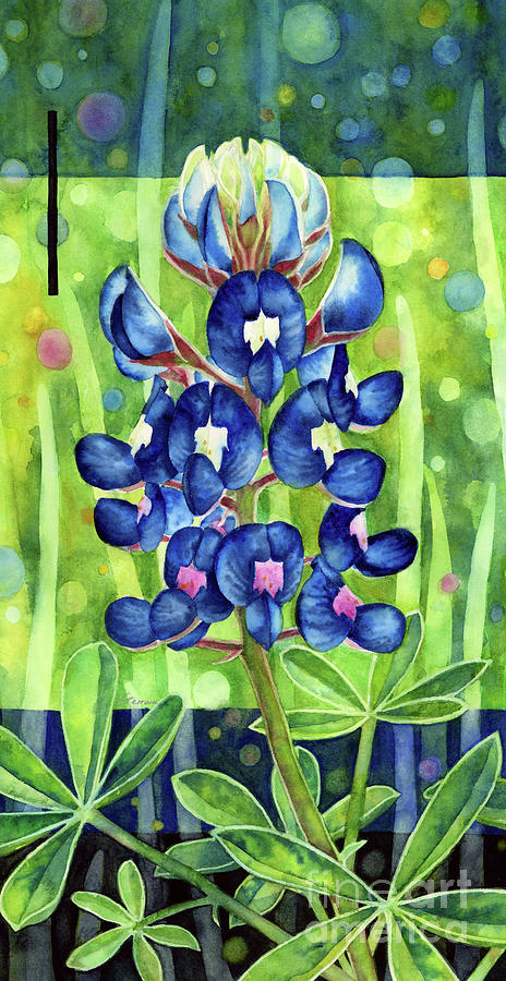 Nature Painting - Blue Tapestry - Bluebonnet by Hailey E Herrera