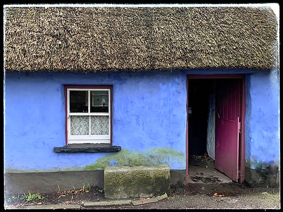 Blue Thatched Cottage in Ireland Photograph by Peggy Dietz