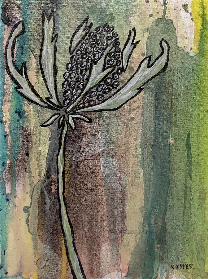 Blue Thistle Painting by Sarah Kasper Blue Thistle Painting by Sarah Kasper