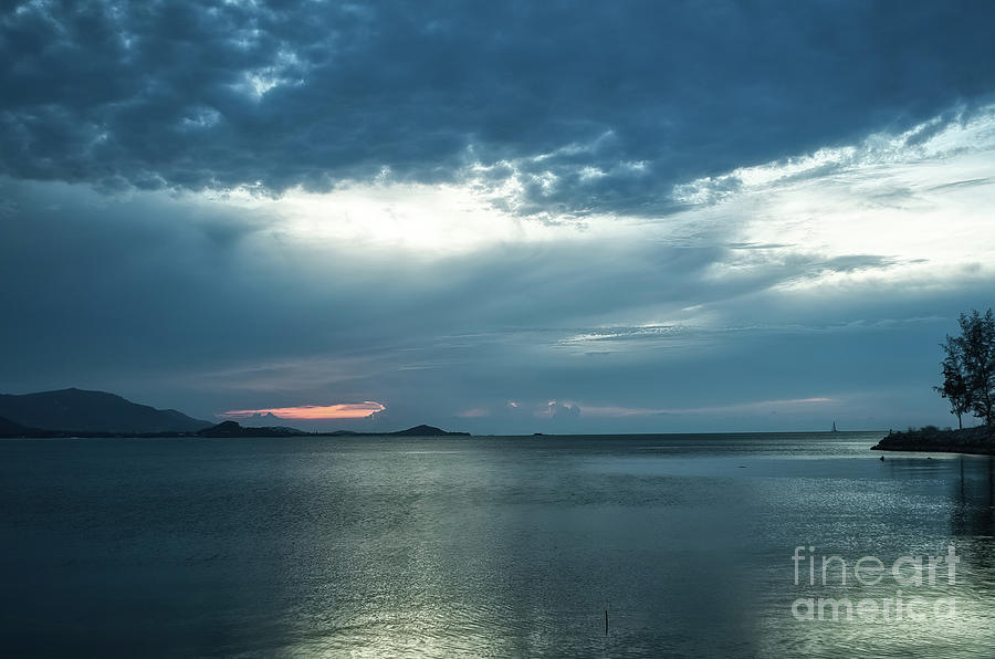 Blue Toned Sunset Photograph by Michelle Meenawong