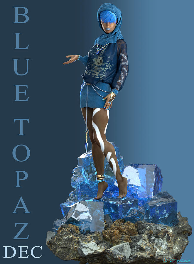 Blue Topaz Digital Art by Williem McWhorter