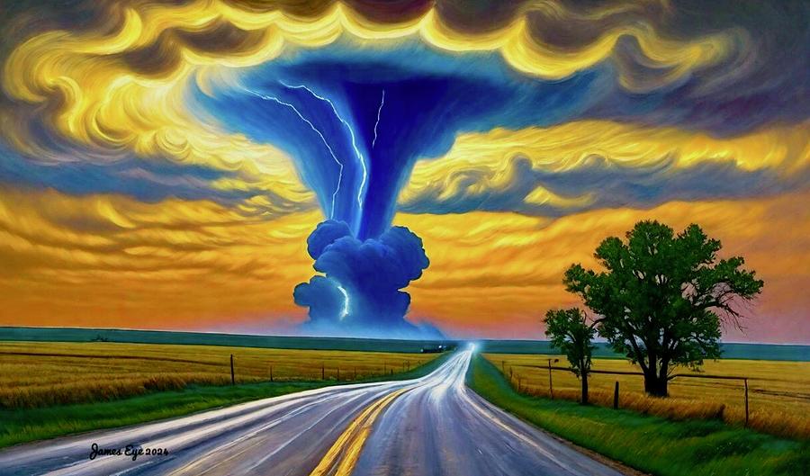 Blue Tornado Digital Art