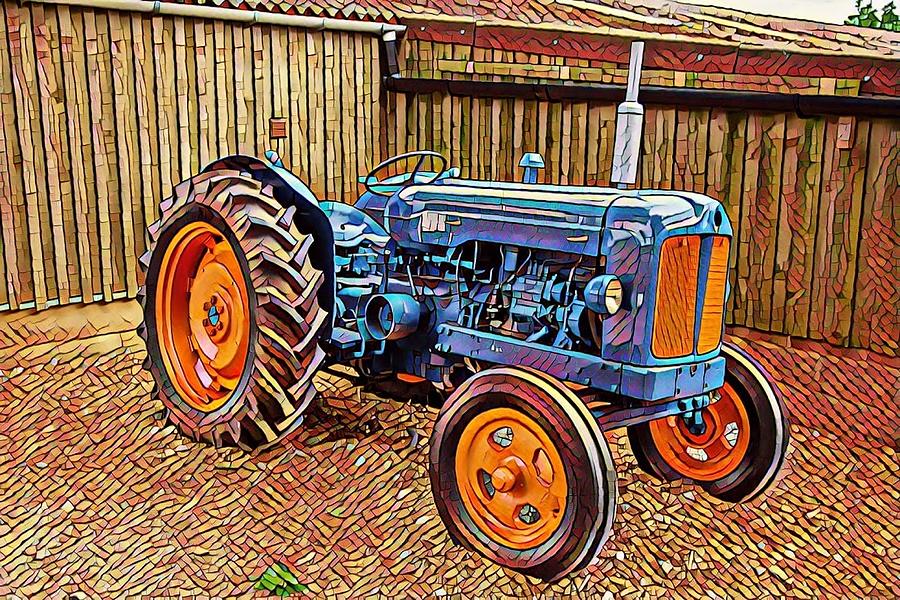 Blue Tractor Digital Art by Nick Jones - Fine Art America