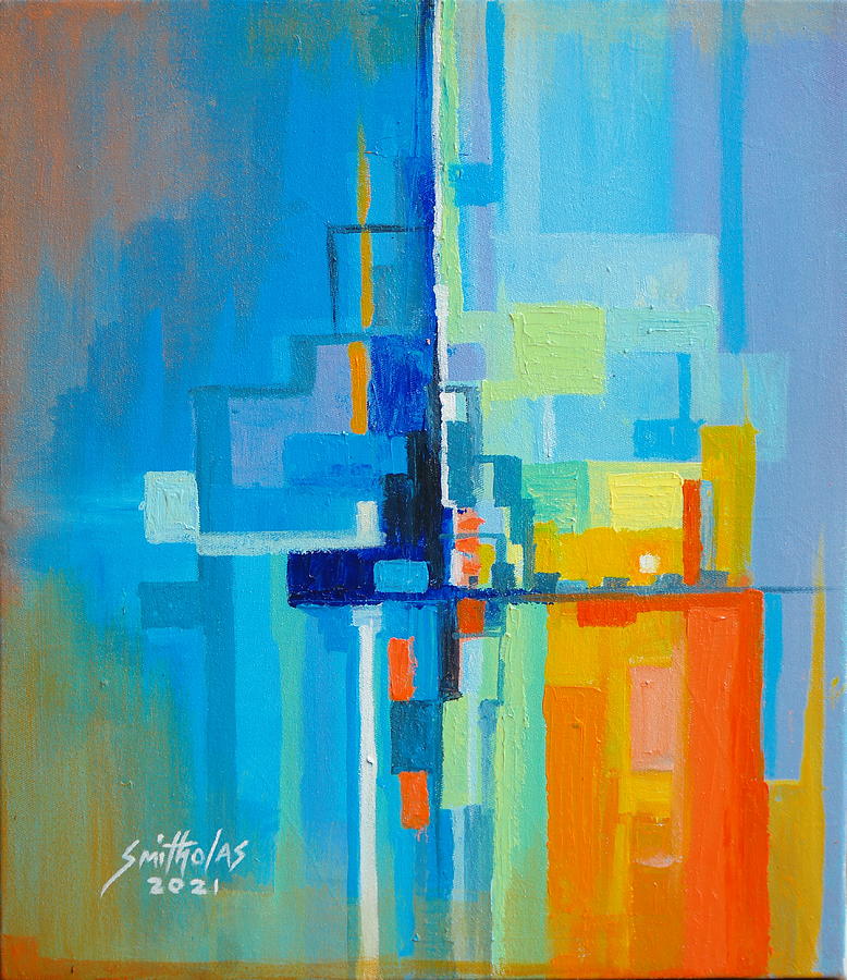 Blue Transition Painting by Olaoluwa Smith