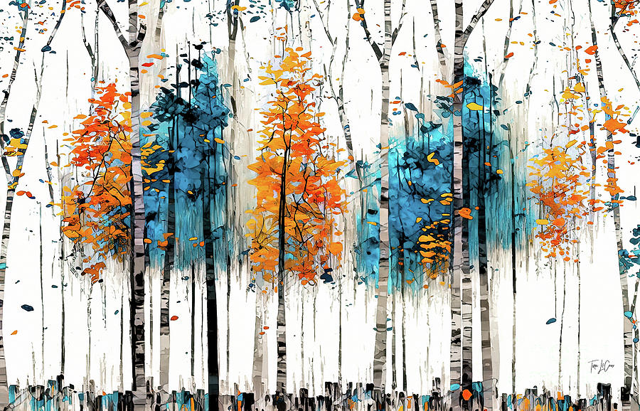 Abstract Trees Painting by Tina LeCour