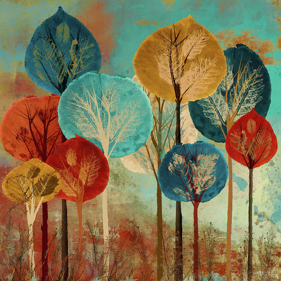 Blue Tree Collage Digital Art by Barbara Mierau-Klein