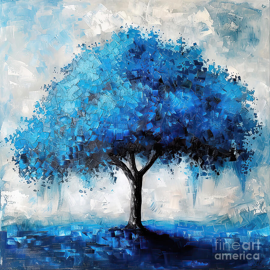 Tree Digital Art - Blue Tree by Elisabeth Lucas